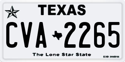 TX license plate CVA2265