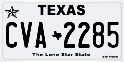 TX license plate CVA2285