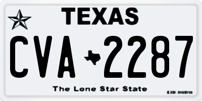 TX license plate CVA2287