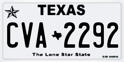 TX license plate CVA2292