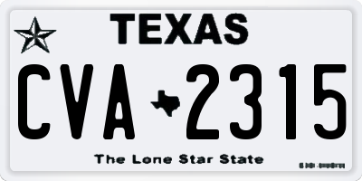 TX license plate CVA2315