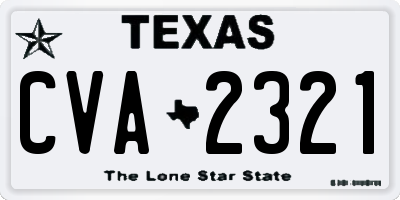 TX license plate CVA2321