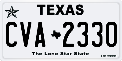 TX license plate CVA2330