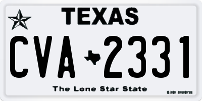 TX license plate CVA2331