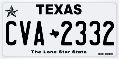 TX license plate CVA2332