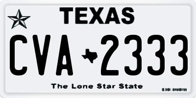 TX license plate CVA2333