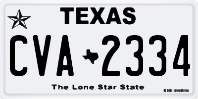 TX license plate CVA2334