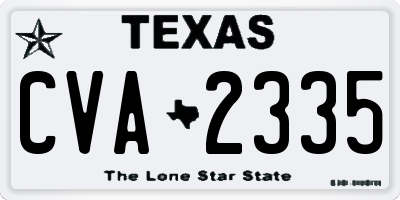 TX license plate CVA2335