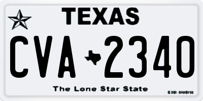 TX license plate CVA2340