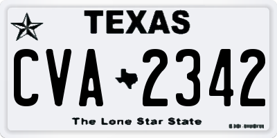 TX license plate CVA2342