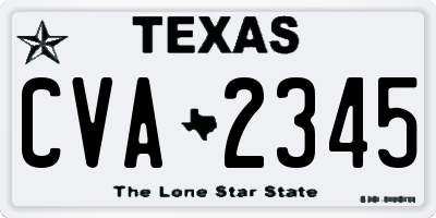 TX license plate CVA2345