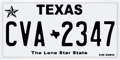 TX license plate CVA2347