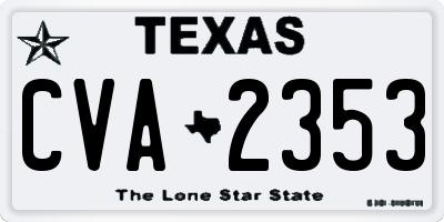 TX license plate CVA2353