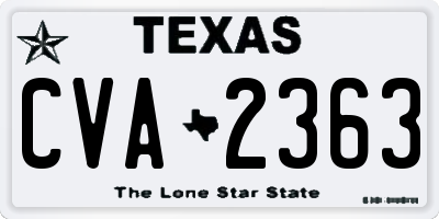 TX license plate CVA2363