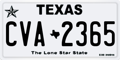 TX license plate CVA2365
