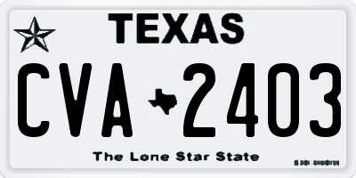 TX license plate CVA2403