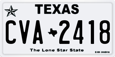 TX license plate CVA2418