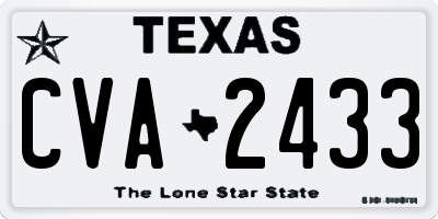 TX license plate CVA2433