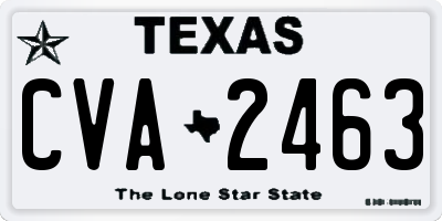 TX license plate CVA2463