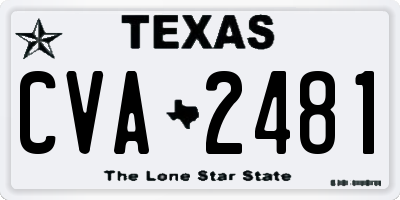 TX license plate CVA2481