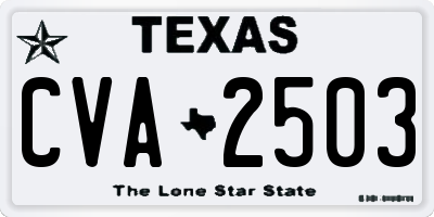 TX license plate CVA2503