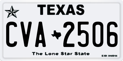 TX license plate CVA2506