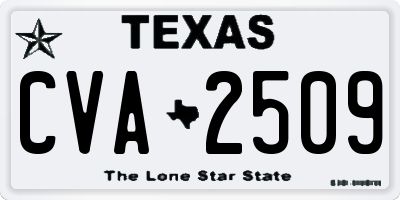 TX license plate CVA2509