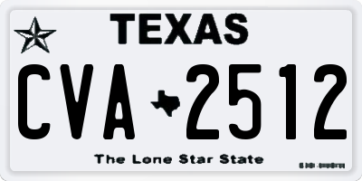 TX license plate CVA2512