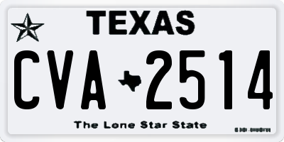 TX license plate CVA2514