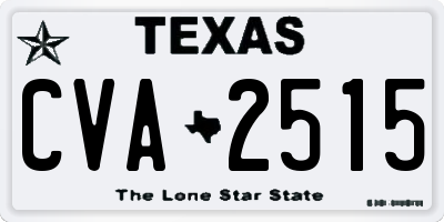 TX license plate CVA2515