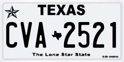 TX license plate CVA2521