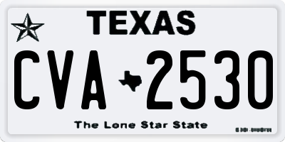 TX license plate CVA2530