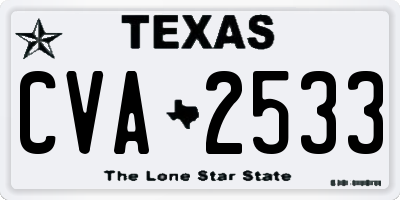 TX license plate CVA2533