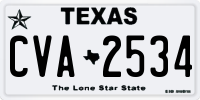 TX license plate CVA2534