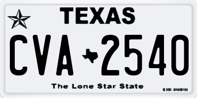 TX license plate CVA2540