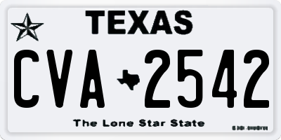TX license plate CVA2542
