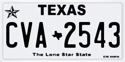 TX license plate CVA2543