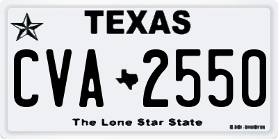 TX license plate CVA2550