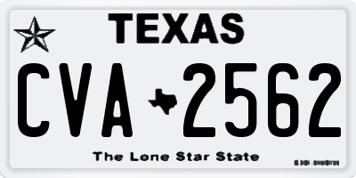 TX license plate CVA2562