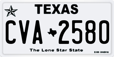 TX license plate CVA2580