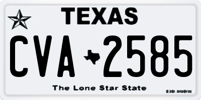 TX license plate CVA2585