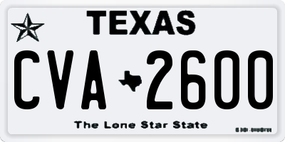 TX license plate CVA2600