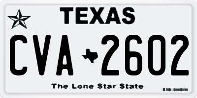 TX license plate CVA2602