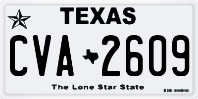 TX license plate CVA2609