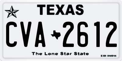 TX license plate CVA2612