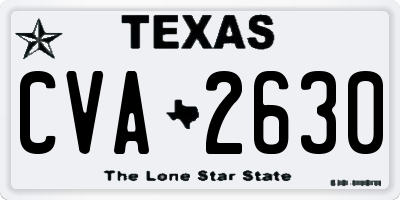 TX license plate CVA2630