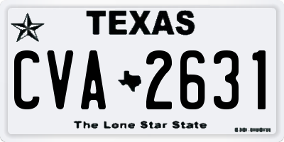 TX license plate CVA2631