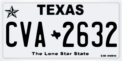 TX license plate CVA2632