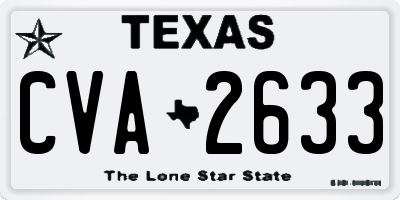 TX license plate CVA2633