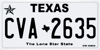 TX license plate CVA2635